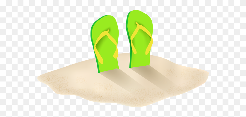 600x342 Green Flip Flops In Sand Png Clipart Image Regalos - Sea Waves Clipart