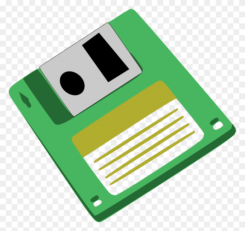 2400x2255 Green Floppy Disk Icons Png - Floppy Disk PNG