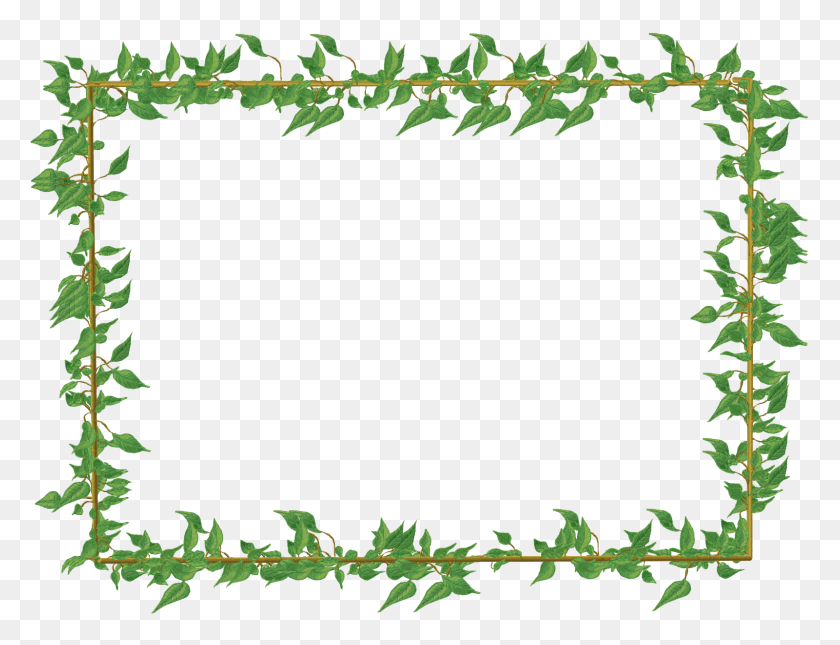 1600x1200 Green Floral Border Png Picture Vector, Clipart - Floral Frame PNG