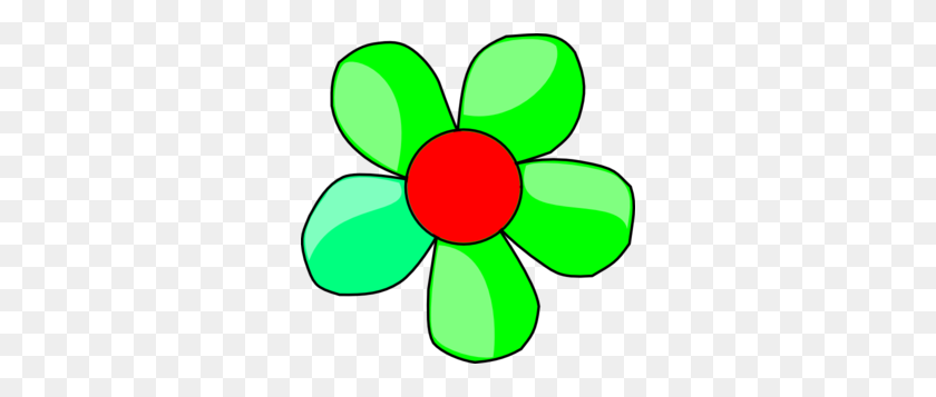 300x297 Green Flower Clip Art - Small Flowers Clipart