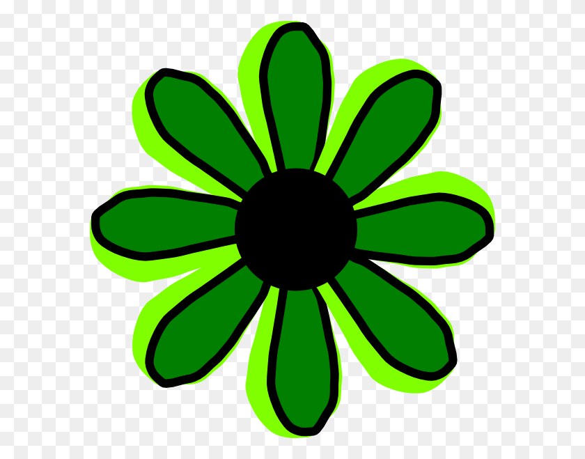 582x599 Зеленый Цветок Картинки - Черноглазая Сьюзан Клипарт