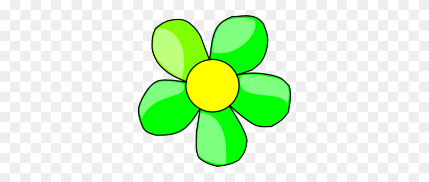 300x297 Green Flower Clip Art - Flower Cartoon PNG