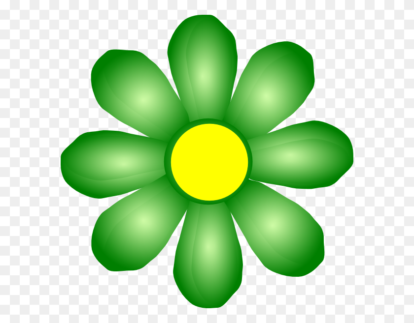 594x597 Зеленый Цветок Картинки - Цветочный Клипарт