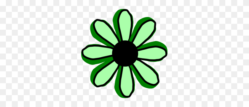 291x300 Green Flower Clip Art - Green Flowers PNG