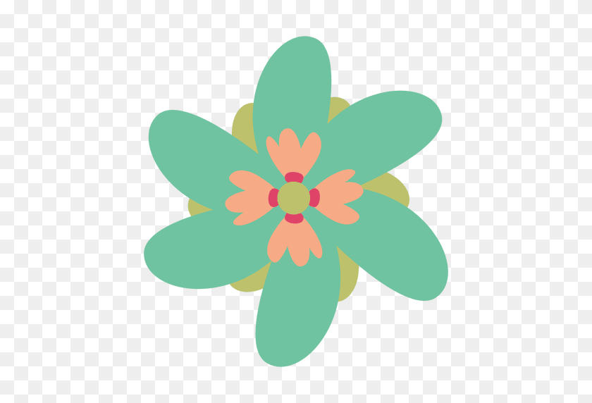 512x512 Green Flower Doodle Illustration - Flower Doodle PNG