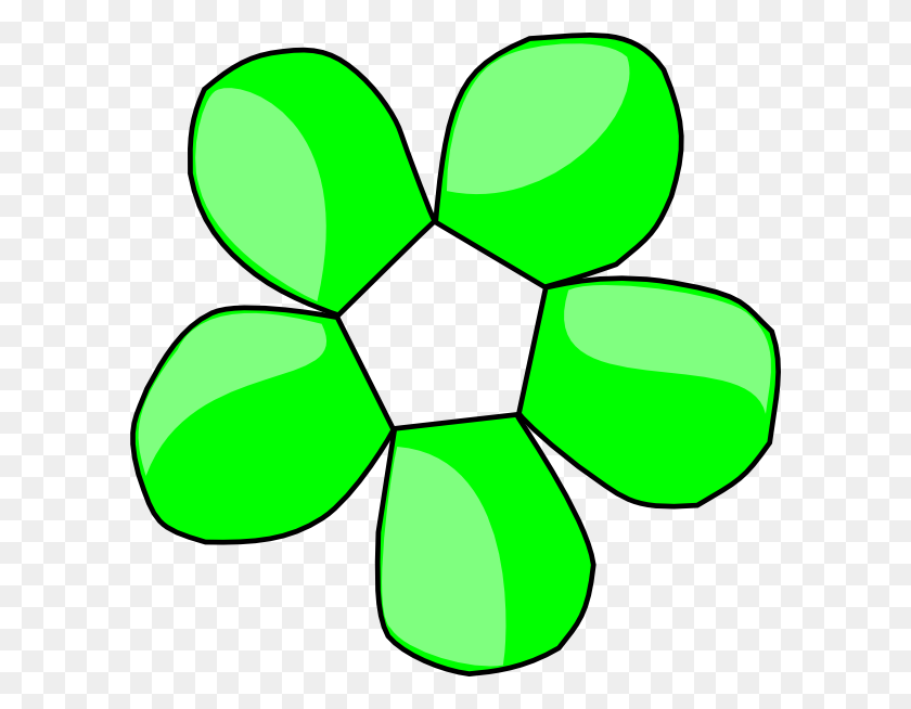 600x594 Green Flower No Center Png Clip Arts For Web - No Clipart PNG