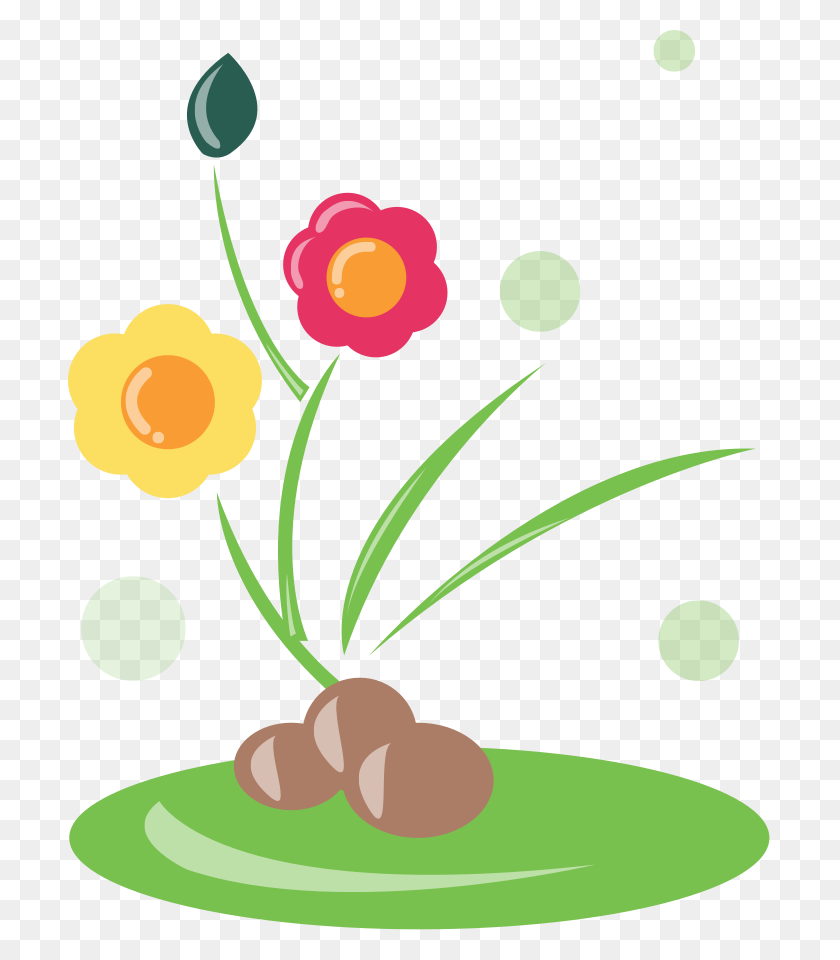 703x900 Green Flowers Png Clip Arts For Web - Cocoa Clipart