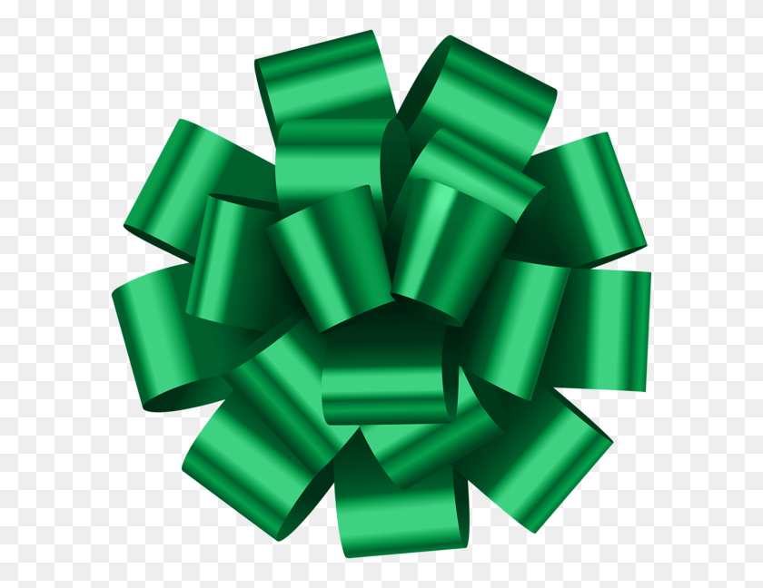 600x588 Lazo De Papel Verde Png Clip - Foil Clipart