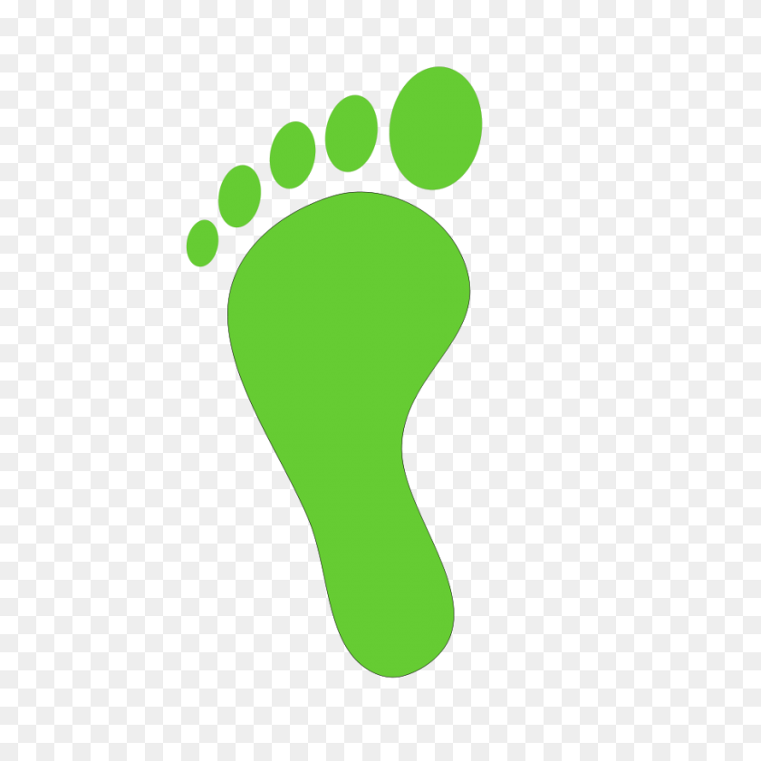 900x900 Green Foot Print Png Large Size - Foot PNG