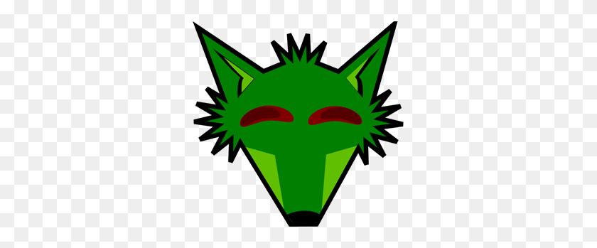 300x289 Зеленая Лиса Голова С Глазами Png Клипарт Для Интернета - Зеленые Глаза Png