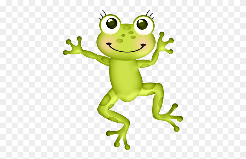 411x485 Green Frog Clipart Girly - Girly Clipart
