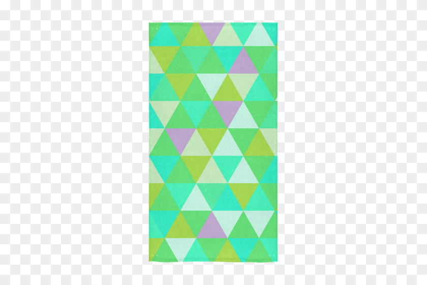 500x500 Идентификатор Банного Полотенца С Зеленым Геометрическим Треугольником - Узор Треугольник Png
