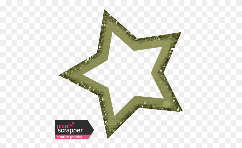 456x456 Green Glitter Star Graphic - Glitter Star PNG