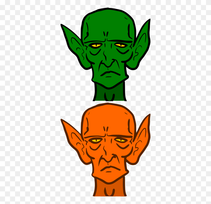 358x750 Green Goblin Cartoon Drawing Pointy Ears - Elf Ears Clipart