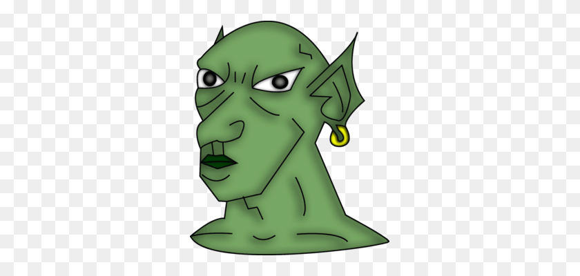 289x340 Green Goblin Orc Monster Troll - Troll Hair Clipart