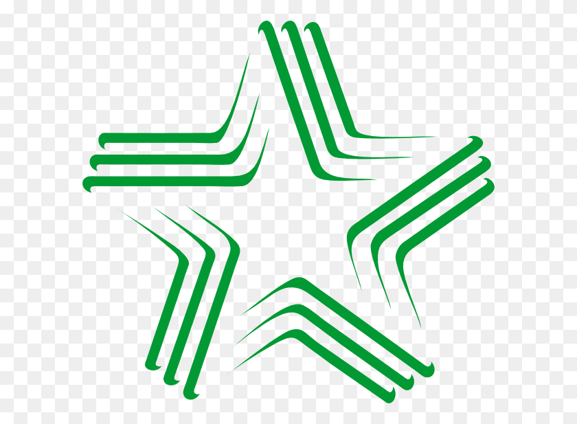 600x557 Зеленая Звезда Градиента С Полосами Картинки - Звезды И Полосы Клипарт