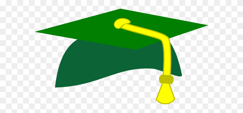 600x333 Green Graduation Cap Clip Art - Cap And Gown PNG