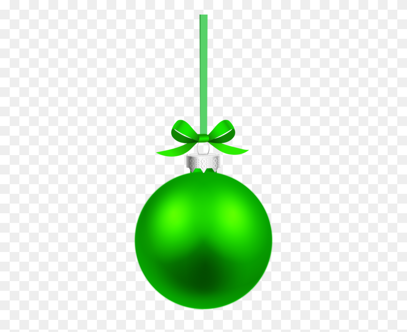 308x625 Green Hanging Christmas Ball Png Clipar - Christmas Ball PNG