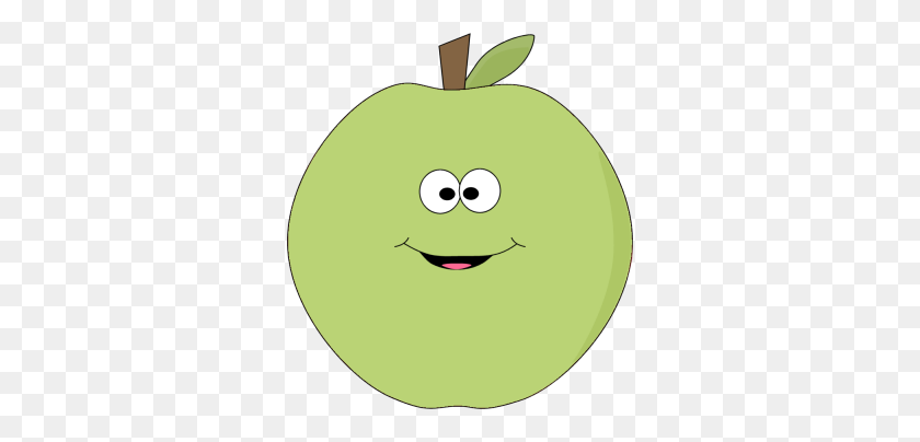 316x344 Зеленое Счастливое Лицо Apple Картинки - Школьный Apple Клипарт