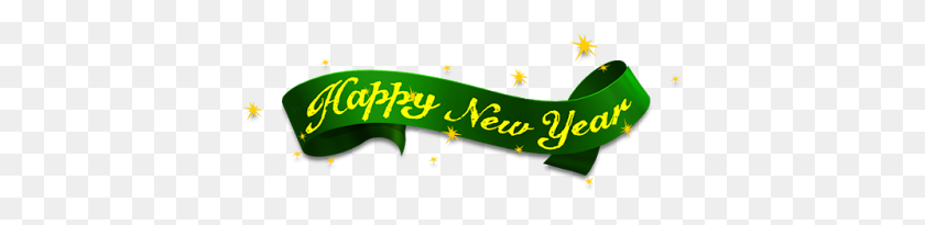 400x145 Green Happy New Year Png Picture - Happy New Year 2017 PNG