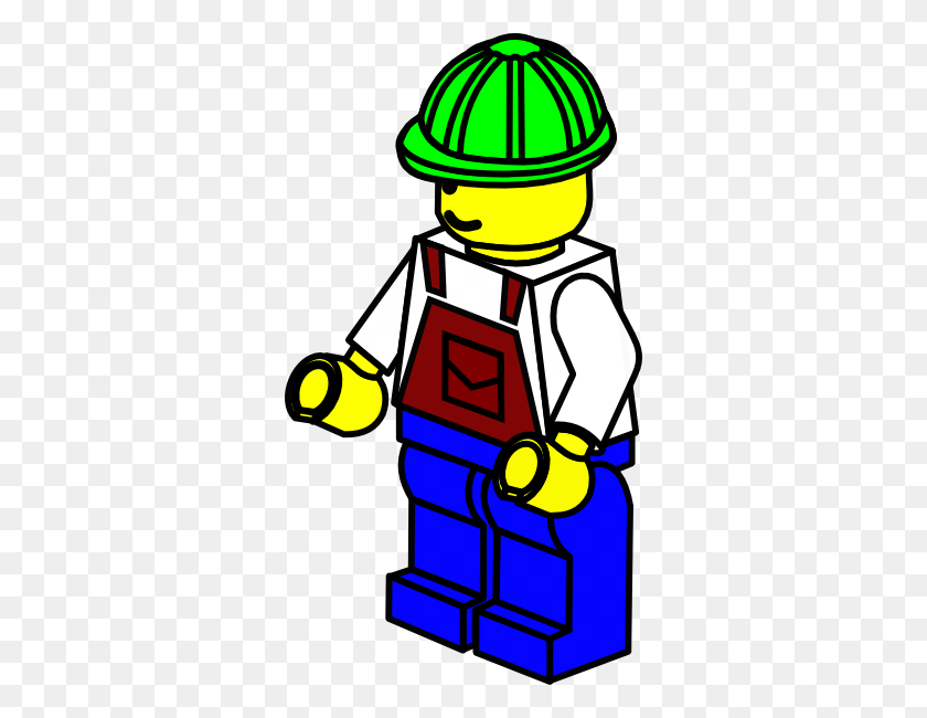 324x590 Зеленая Шляпа Лего Строитель Клипарт Png Для Интернета - Строитель Png
