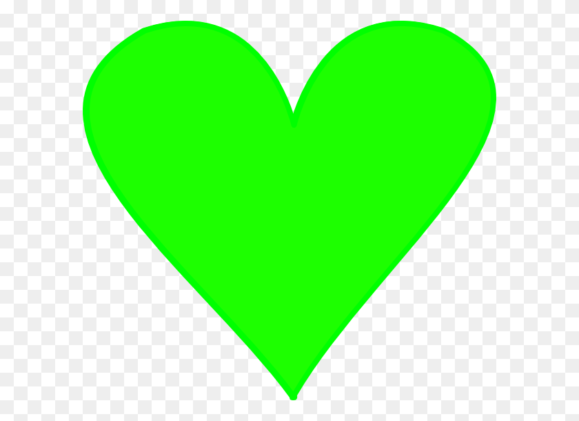 600x550 Green Heart Clip Art - Small Heart PNG