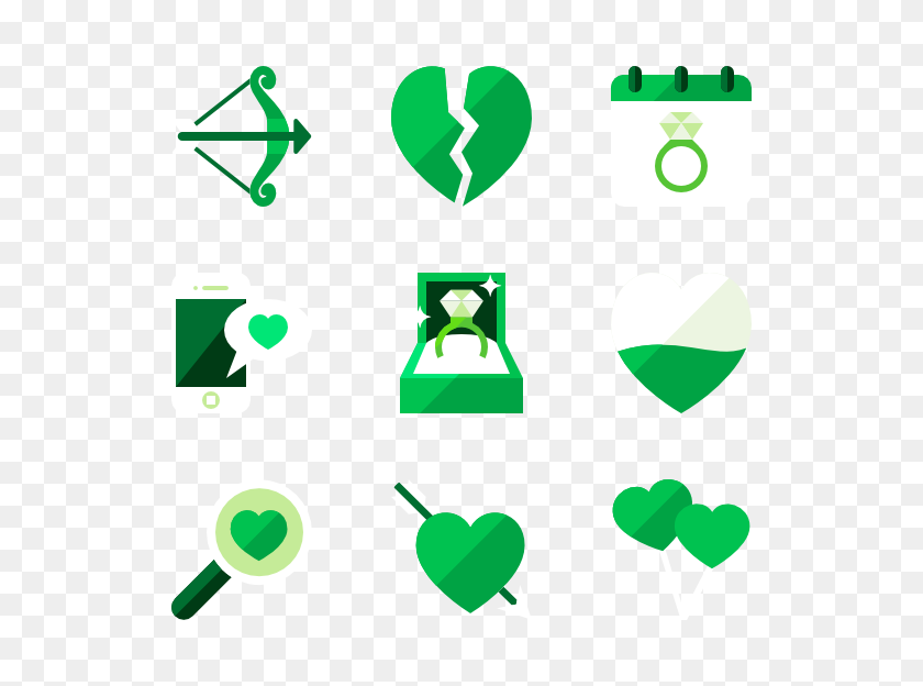 600x564 Пакеты Значков Зеленого Сердца - Зеленое Сердце Png