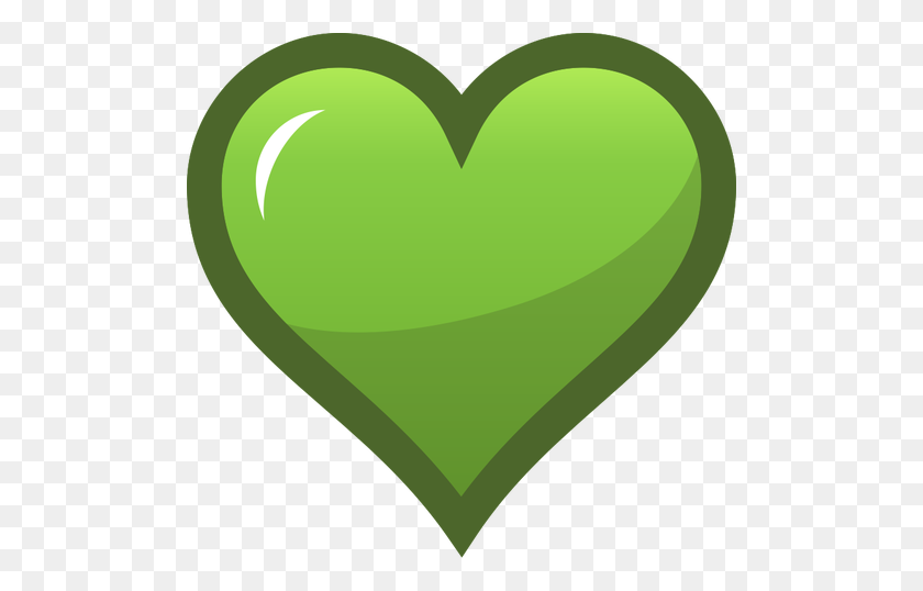 500x478 Зеленое Сердце С Толстой Коричневой Каймой. Векторная Графика - Толстый Клипарт