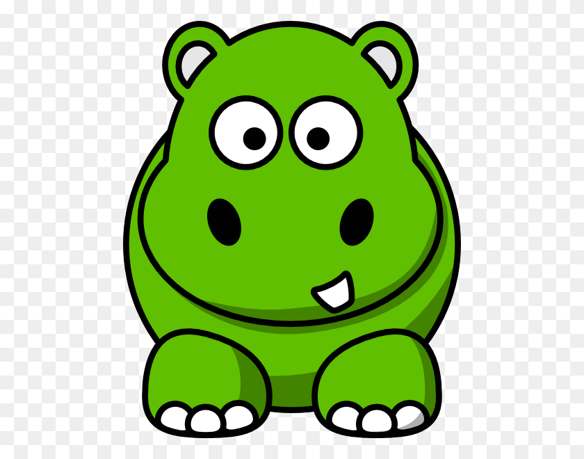 486x600 Green Hippo Png, Clip Art For Web - Hippo Clipart Black And White