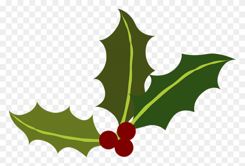 960x628 Green Holly Clipart, Explore Pictures - Holly Wreath Clipart