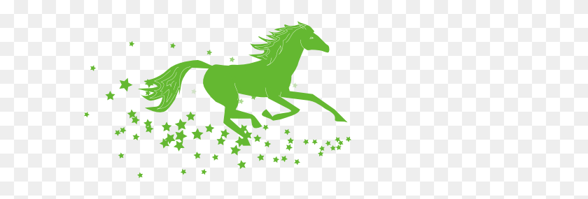 600x225 Green Horse Cliparts - Mustang Horse Clipart