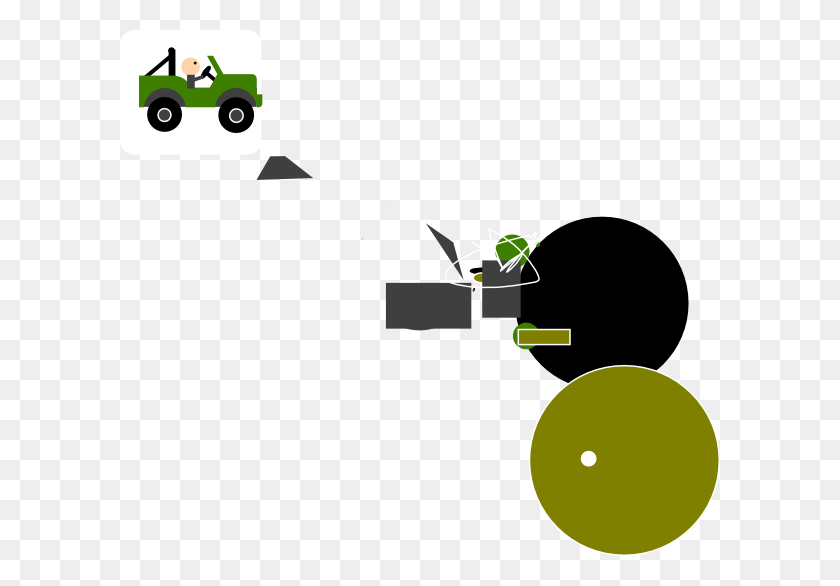600x526 Зеленый Джип С Человеком Картинки - Джип Клипарт