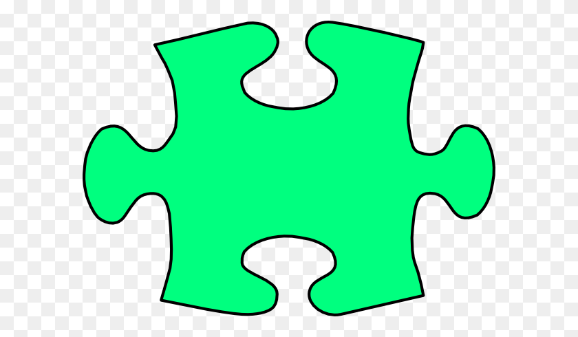 600x430 Green Jigsaw Puzzle Piece Large Clip Art - Puzzle Piece Clipart
