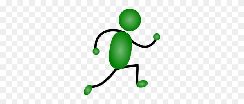 264x298 Green Jogging Man Clip Art - Birthday Clipart For Men
