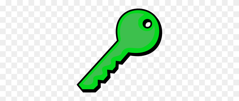 300x295 Green Key Clipart Png For Web - Free Clip Art Key