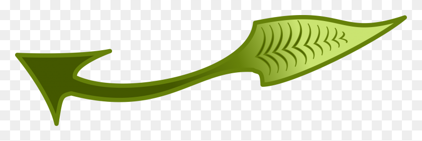 2400x682 Green Leaf Arrow Vector Clipart Image - Fly Swatter Clip Art
