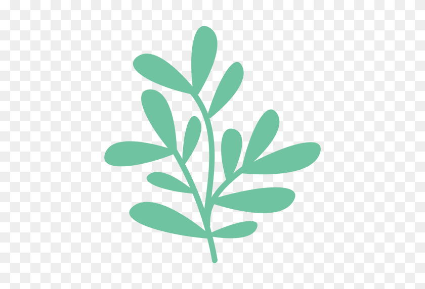 512x512 Green Leaves Doodle Illustration - PNG Leaves