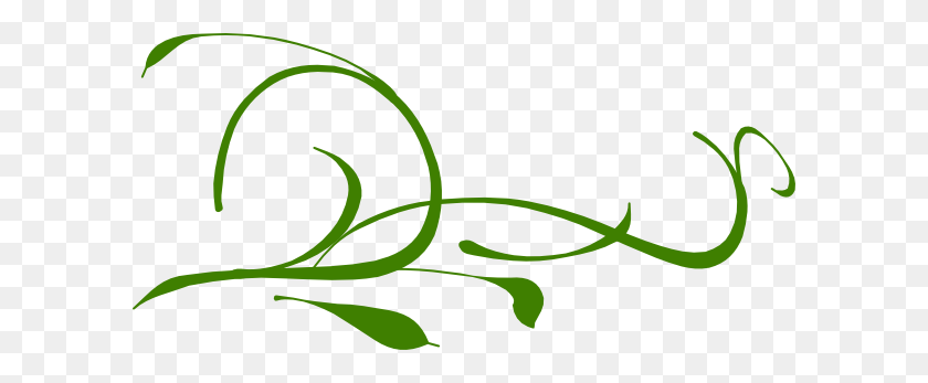 600x287 Green Leaves Swirl Clip Art - Clip Art Green Swirls