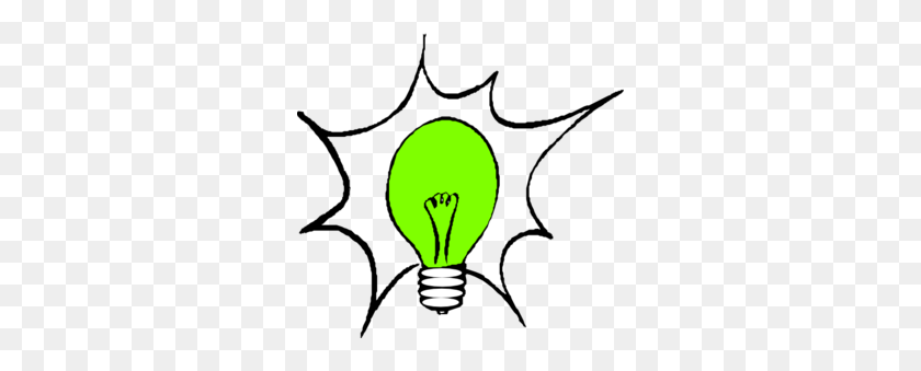 298x279 Green Light Bulb - Bulb Clipart