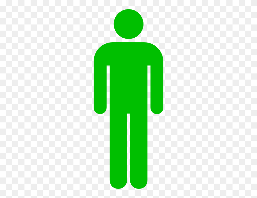 228x587 Зеленый Человек Туалет Символ Картинки - Ванная Клипарт Изображения