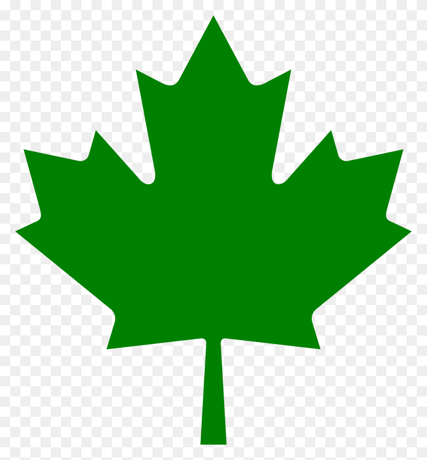 2000x2167 Зеленый Кленовый Лист - Канадский Лист Png