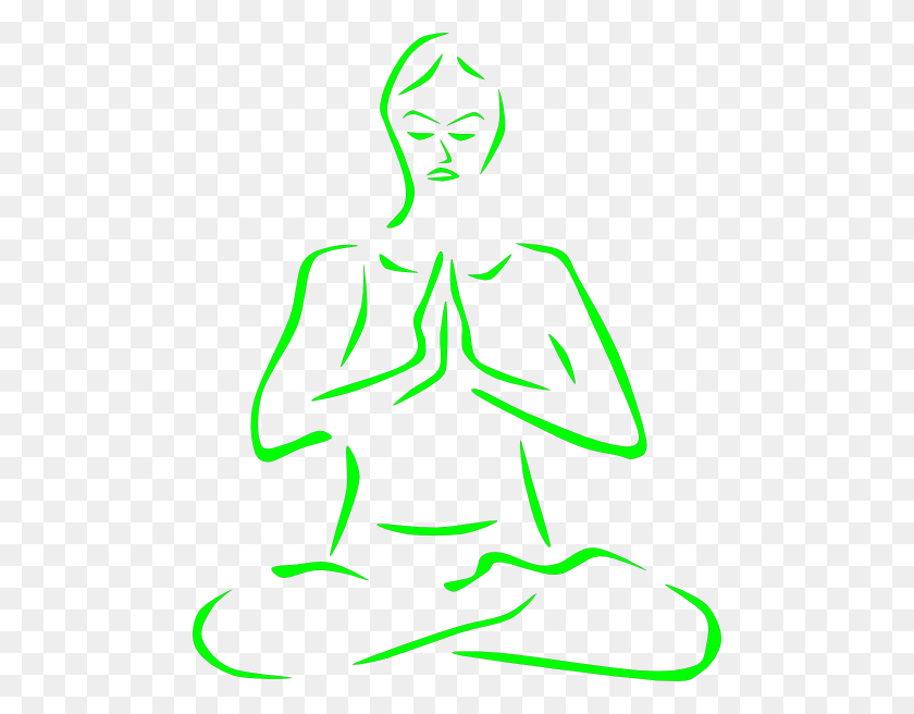 486x596 Green Meditating Silohette Clip Art - Meditation Clipart