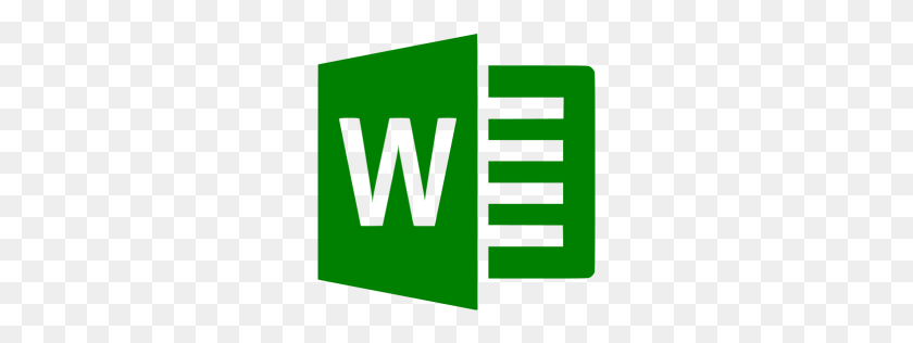 256x256 Иконка Зеленый Microsoft Word - Бесплатный Клип Microsoft Word