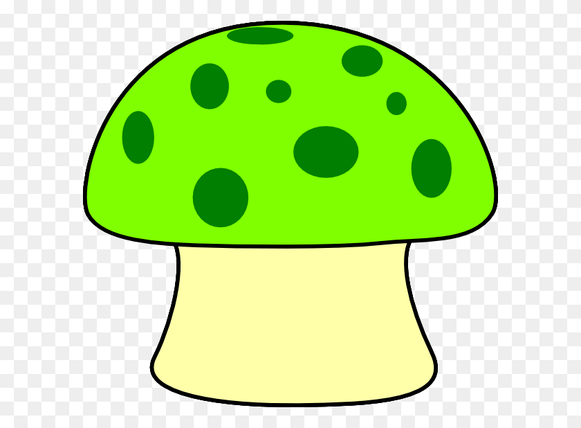 600x558 Green Mushroom Yellow Base Clip Art - Base Clipart