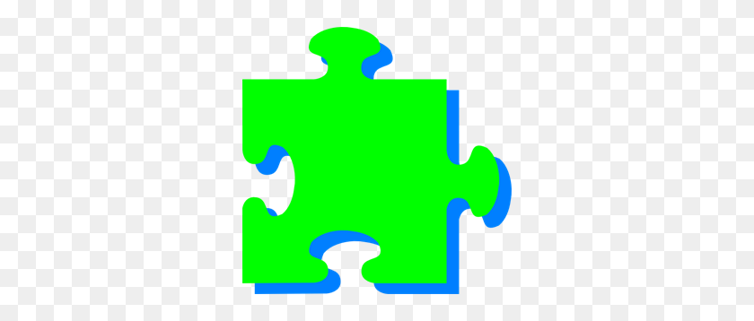 300x298 Green N Blue Puzzle Png, Clip Art For Web - Puzzle PNG