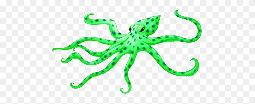 500x284 Pulpo Verde Png Clipart Animales Marinos Clipart - Tentáculo Clipart
