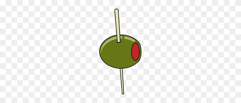 147x299 Green Olive On A Toothpick Clip Art Free Vector - Olive Clipart