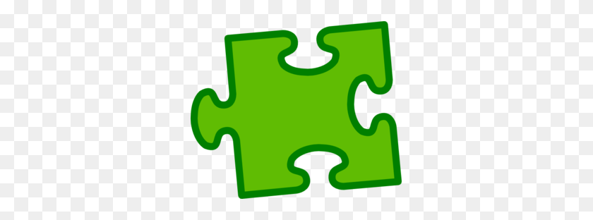 299x252 Imágenes Prediseñadas De Pieza De Rompecabezas Verde Sobre Verde - Puzzle Clipart