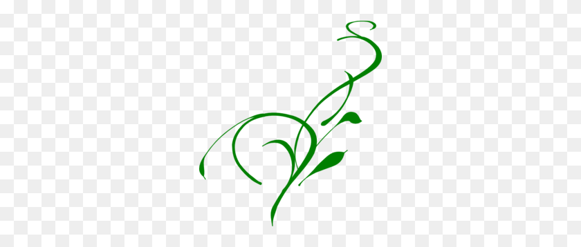 264x298 Green Ornate Swirl Vine Clip Art - Ornate Clipart