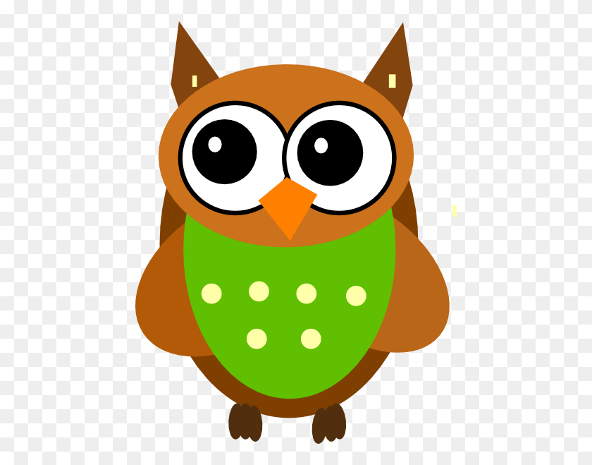 456x599 Green Owl Clip Art - Fall Owl Clip Art